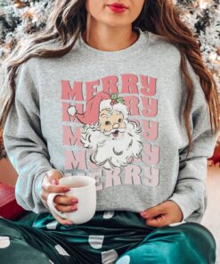 vintage christmas sweatshirt featuring retro santa claus design for winter holiday wear and fun festive style n0txy