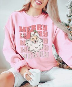 vintage christmas sweatshirt featuring retro santa claus design for winter holiday wear and fun festive style tvbnz scaled