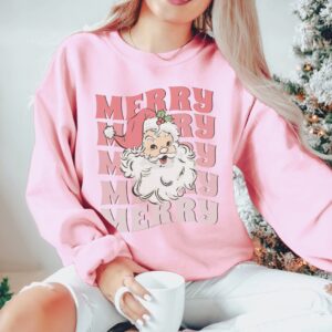 vintage christmas sweatshirt featuring retro santa claus design for winter holiday wear and fun festive style tvbnz scaled