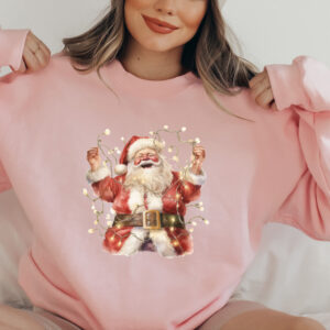 vintage christmas sweatshirt featuring retro santa design for holiday celebrations and seasonal comfort l6rzf