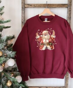 vintage christmas sweatshirt featuring retro santa design for holiday celebrations and seasonal comfort sjjoh scaled