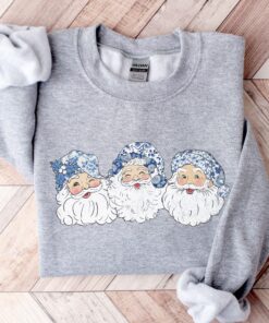 vintage christmas sweatshirt featuring retro santa design with toile de jouy print for women ideal for holiday celebrations cqmbb scaled