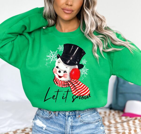 vintage christmas sweatshirt featuring retro snowman design for holiday parties and festive gatherings