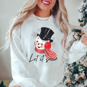 vintage christmas sweatshirt featuring retro snowman design for holiday parties and festive gatherings ym4s5