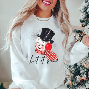 vintage christmas sweatshirt featuring retro snowman design for winter style and holiday comfort sk6vl