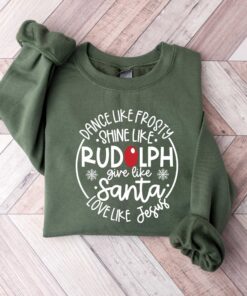 vintage christmas sweatshirt featuring rudolph santa and jesus designs for unique holiday apparel 8gzrb scaled