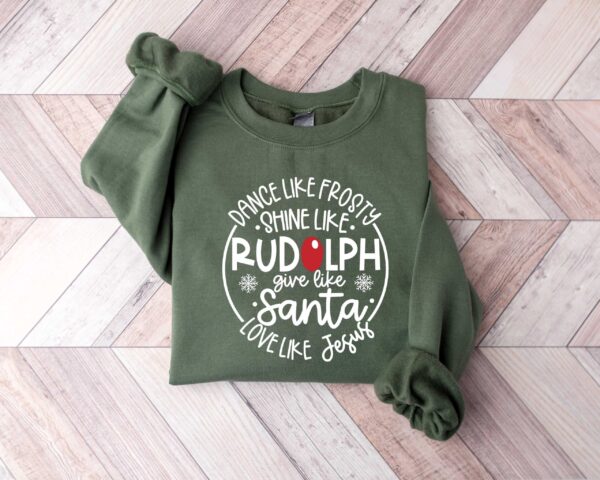 vintage christmas sweatshirt featuring rudolph santa and jesus designs for unique holiday apparel 8gzrb scaled