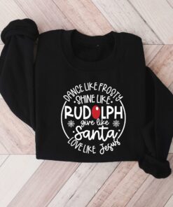 vintage christmas sweatshirt featuring rudolph santa and jesus designs for unique holiday apparel avmup scaled