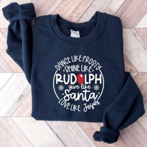 vintage christmas sweatshirt featuring rudolph santa and jesus designs for unique holiday apparel jwiae scaled