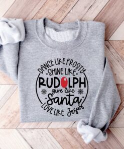 vintage christmas sweatshirt featuring rudolph santa and jesus designs for unique holiday apparel prcno scaled