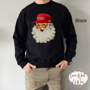 vintage christmas sweatshirt featuring santa trump design oversized funny christmas shirt for election enthusiasts and republicans fpxgv