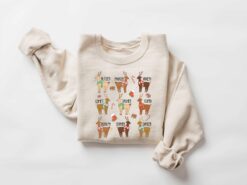 Vintage Christmas Sweatshirt featuring Santas Reindeer Names for Kids - Funny Holiday Tee with Unique Design