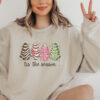 vintage christmas sweatshirt featuring tis the season tree cakes design for unique holiday style and comfort 4weyo