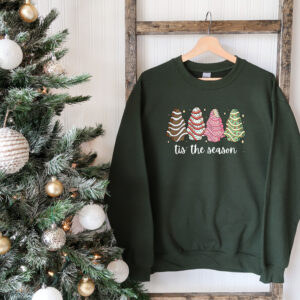 vintage christmas sweatshirt featuring tis the season tree cakes design for unique holiday style and comfort b4z2j