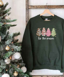 vintage christmas sweatshirt featuring tis the season tree cakes design for unique holiday style and comfort b4z2j scaled