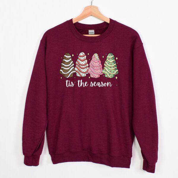 vintage christmas sweatshirt featuring tis the season tree cakes design for unique holiday style and comfort gqxaw scaled