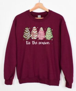 vintage christmas sweatshirt featuring tis the season tree cakes design for unique holiday style and comfort gqxaw scaled