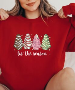 vintage christmas sweatshirt featuring tis the season tree cakes design for unique holiday style and comfort hdpku scaled