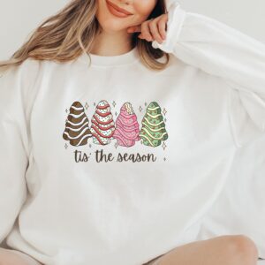 vintage christmas sweatshirt featuring tis the season tree cakes design for unique holiday style and comfort m4v4i