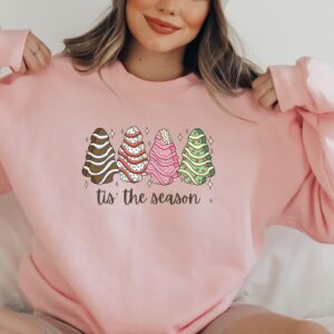 vintage christmas sweatshirt featuring tis the season tree cakes design for unique holiday style and comfort u2kbb