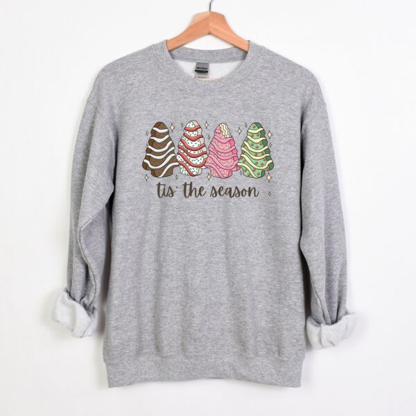 vintage christmas sweatshirt featuring tis the season tree cakes design for unique holiday style and comfort vs2mf scaled