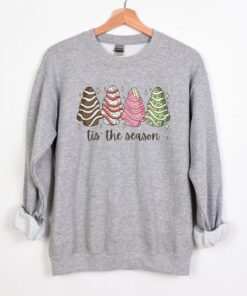 vintage christmas sweatshirt featuring tis the season tree cakes design for unique holiday style and comfort vs2mf scaled