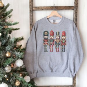 vintage christmas sweatshirt for ballet lovers featuring nutcracker and sugar plum fairy design in a comfortable crewneck style mjdhb