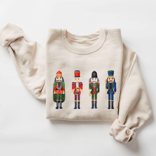 vintage christmas sweatshirt for ballet lovers featuring nutcracker and sugar plum fairy design in a comfortable crewneck style vtgta scaled