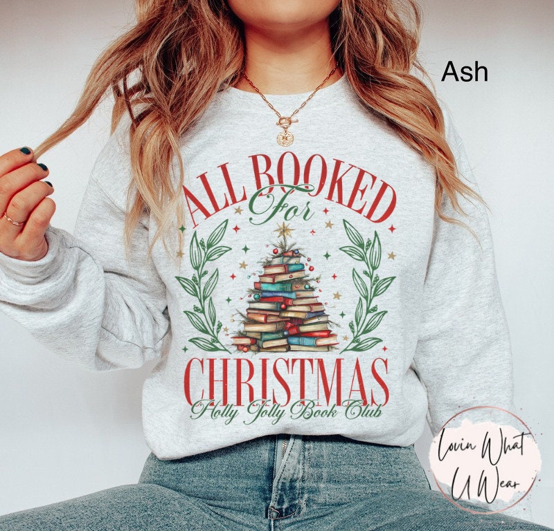 vintage christmas sweatshirt for book lovers featuring a books christmas tree design comfortable oversized holiday apparel o1fzh