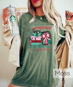 vintage christmas sweatshirt for book lovers featuring all i want for christmas is more time to read my tbr design al2e7