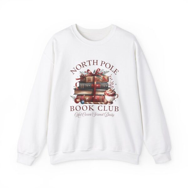 vintage christmas sweatshirt for book lovers featuring north pole book club design and retro santa graphic for holiday celebrations hfk1p