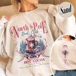 vintage christmas sweatshirt for book lovers featuring north pole book club design ideal for librarians and bookworms jwi0a