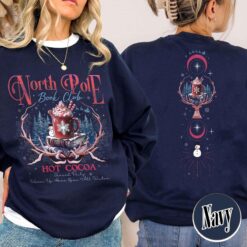 Vintage Christmas Sweatshirt for Book Lovers featuring North Pole Book Club Design Ideal for Librarians and Bookworms