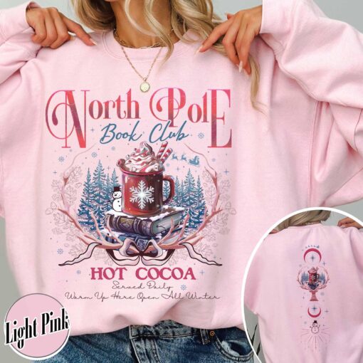 vintage christmas sweatshirt for book lovers featuring north pole book club design ideal for librarians and bookworms umlfe