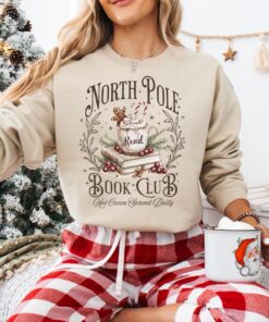 vintage christmas sweatshirt for book lovers north pole book club crewneck with fun design and comfortable fit lnh8w scaled