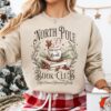 Vintage Christmas Sweatshirt for Book Lovers  North Pole Book Club Crewneck with Holiday Bookworm Design
