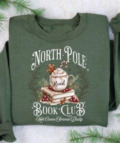 vintage christmas sweatshirt for book lovers north pole book club crewneck with holiday bookworm design p2wz5 scaled