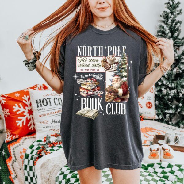 vintage christmas sweatshirt for book lovers north pole book club design funny santa t shirt for holiday celebrations j2c4a scaled