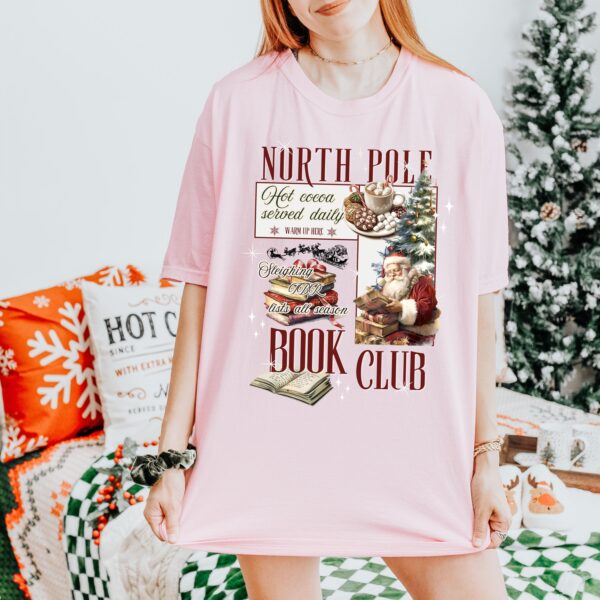 vintage christmas sweatshirt for book lovers north pole book club design funny santa t shirt for holiday celebrations k2aou scaled