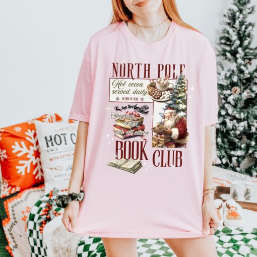 vintage christmas sweatshirt for book lovers north pole book club design funny santa t shirt for holiday celebrations k2aou scaled