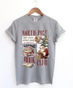 vintage christmas sweatshirt for book lovers north pole book club design funny santa t shirt for holiday celebrations zaymy scaled