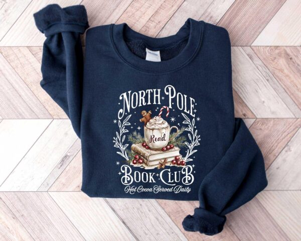 vintage christmas sweatshirt for book lovers north pole book club design funny smut reader crewneck for holiday celebrations 3yf7d