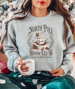 vintage christmas sweatshirt for book lovers north pole book club design funny smut reader crewneck for holiday celebrations 4dgp5