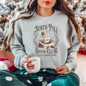 vintage christmas sweatshirt for book lovers north pole book club design funny smut reader crewneck for holiday celebrations 4dgp5