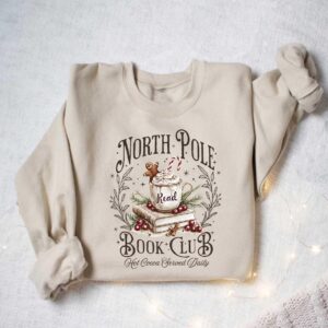 vintage christmas sweatshirt for book lovers north pole book club design funny smut reader crewneck for holiday celebrations htcym