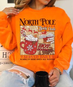 vintage christmas sweatshirt for book lovers north pole book club hoodie with festive design and comfortable fit cpv3e