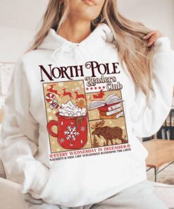 vintage christmas sweatshirt for book lovers north pole readers club hoodie with cozy design kyuzb