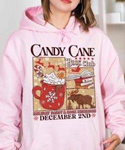 vintage christmas sweatshirt for book lovers with candy cane design and santa theme ideal for winter book club gatherings uehef