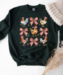 vintage christmas sweatshirt for chicken lovers featuring chickens design in crewneck style 3ezop