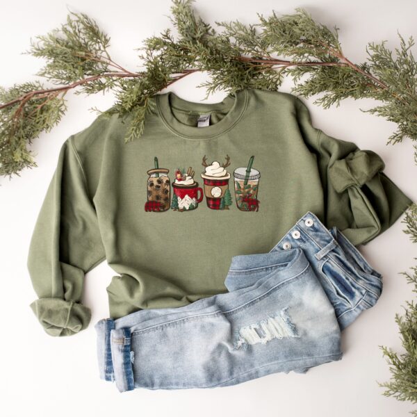 vintage christmas sweatshirt for coffee lovers featuring camping and winter themes 18tdd scaled